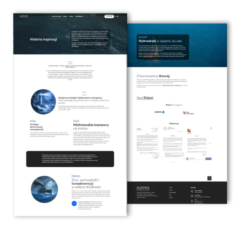 Portfolio stron Aurora Consulting rzut